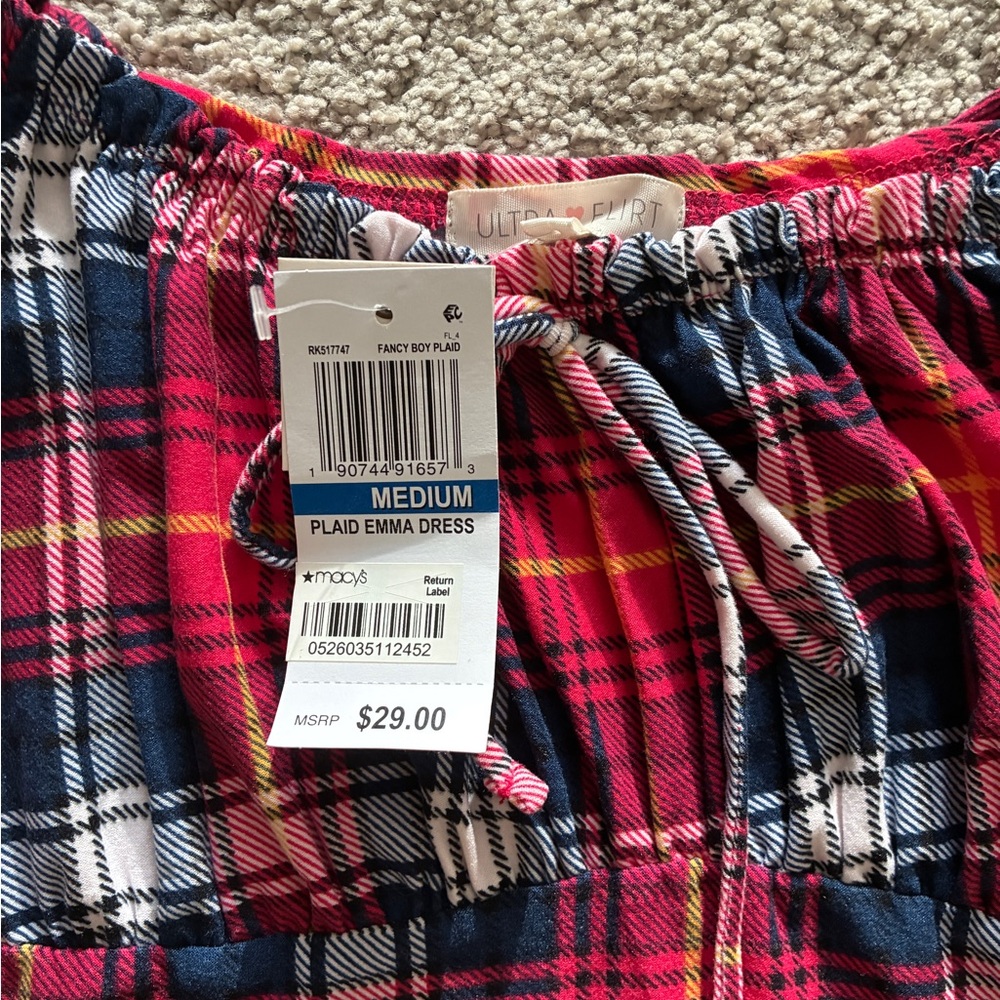 Ultra flirt plaid dress